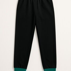 Black Joggers with Green Cuffs